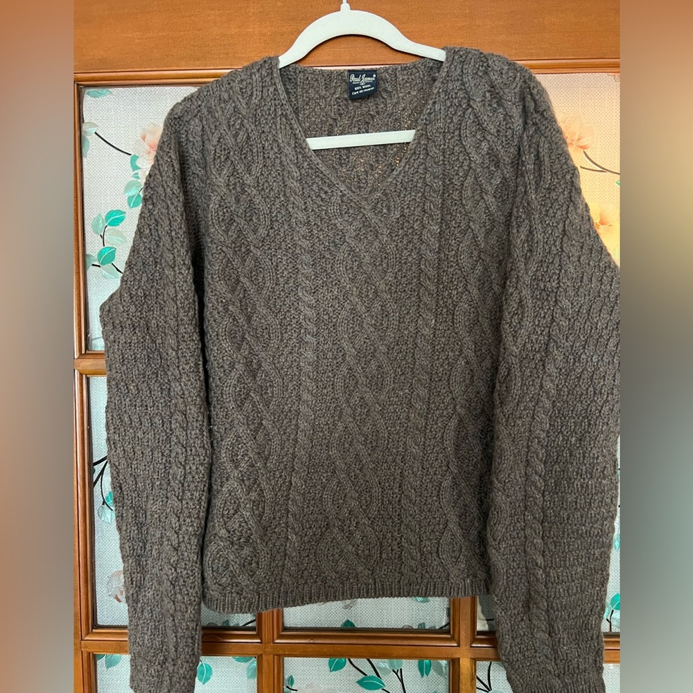 *SOLD* on Depop Wool Brown Cable Knit Sweater